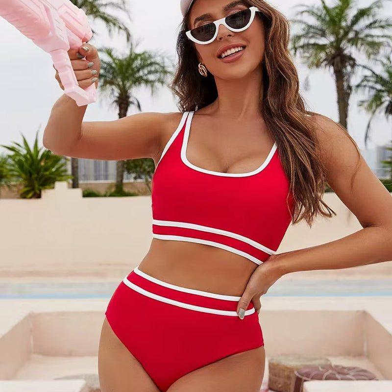 Sport-Bikini für Damen mit hohem Bund und farblichen Akzenten von berg-feldt
