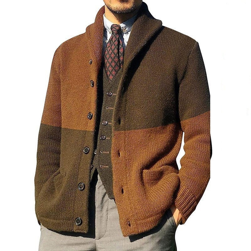 Cardigan en maille pour homme avec col châle moderne et fermeture boutonnée Berg-Feldt