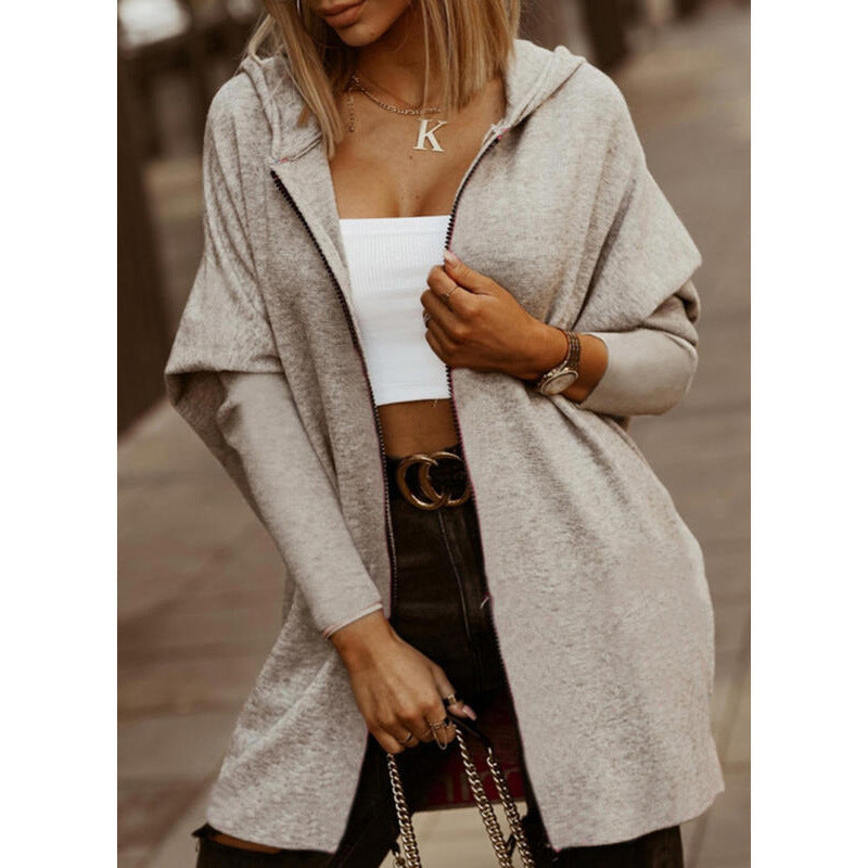 Gilet cardigan à capuche drapé devant Berg-Feldt pour femme
