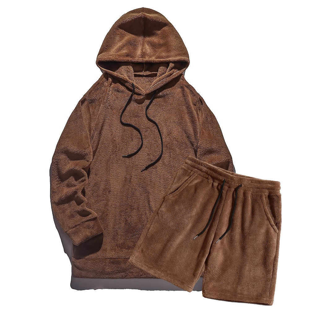 Ensemble confortable en polaire avec hoodie et short Berg-Feldt pour femme