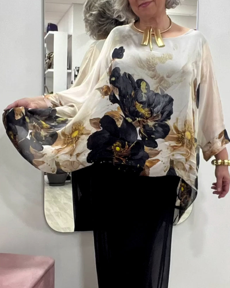 Blouse pour femme avec détails floraux et manches volumineuses de berg-feldt