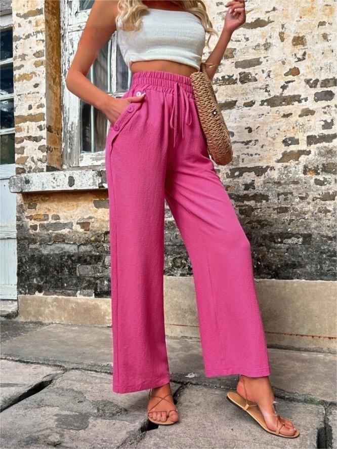 Damen Elegant Casual-Hosen mit Elastischer Bund und Seiten-Taschen Berg-Feldt