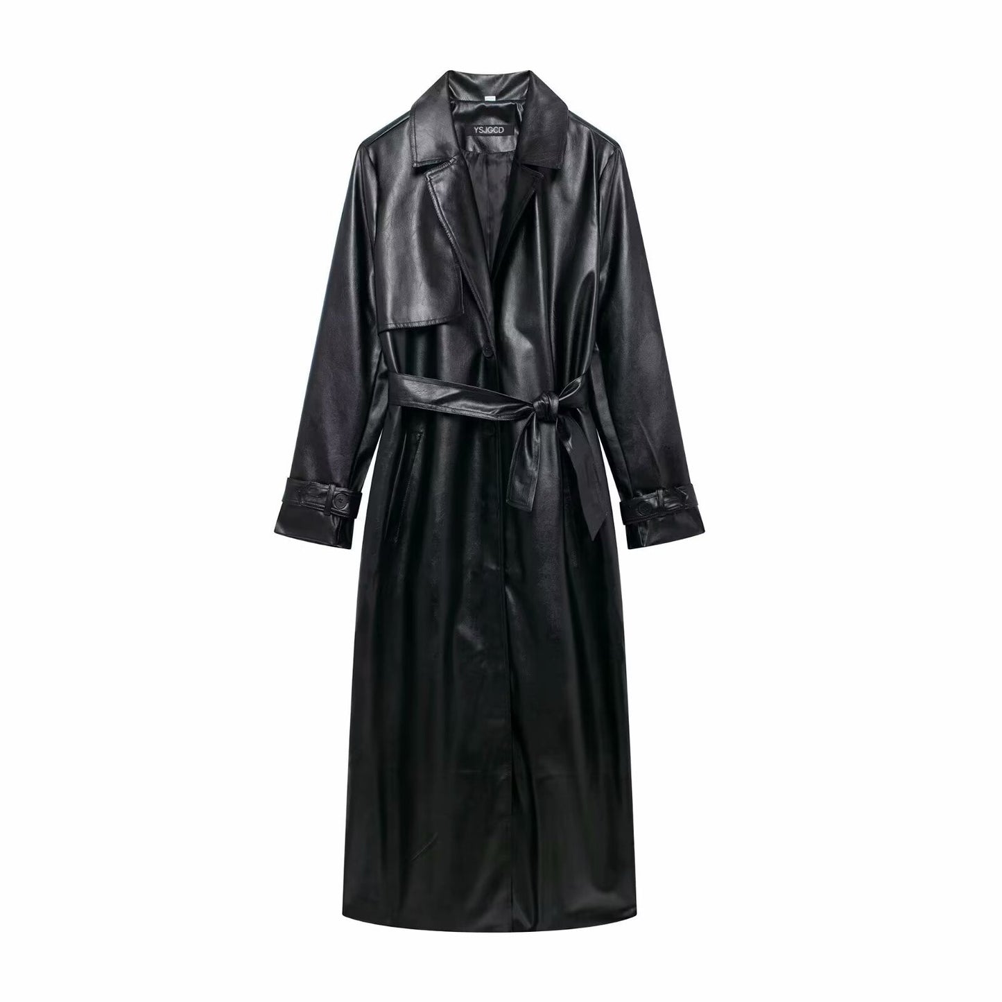 Trench-coat femme en simili-cuir avec coupe élégante et ceinture à nouer Berg-Feldt