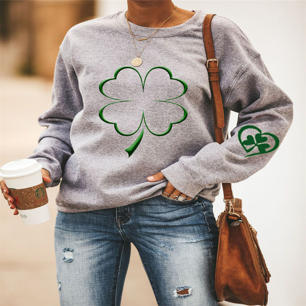 Exklusives Kleeblatt-Design Damen Sweatshirt, lässig von berg-feldt