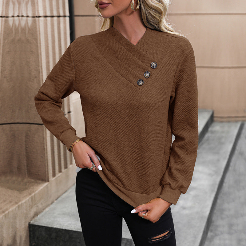 Damenpullover Elegant Col Asymétrique Boutons Berg-Feldt