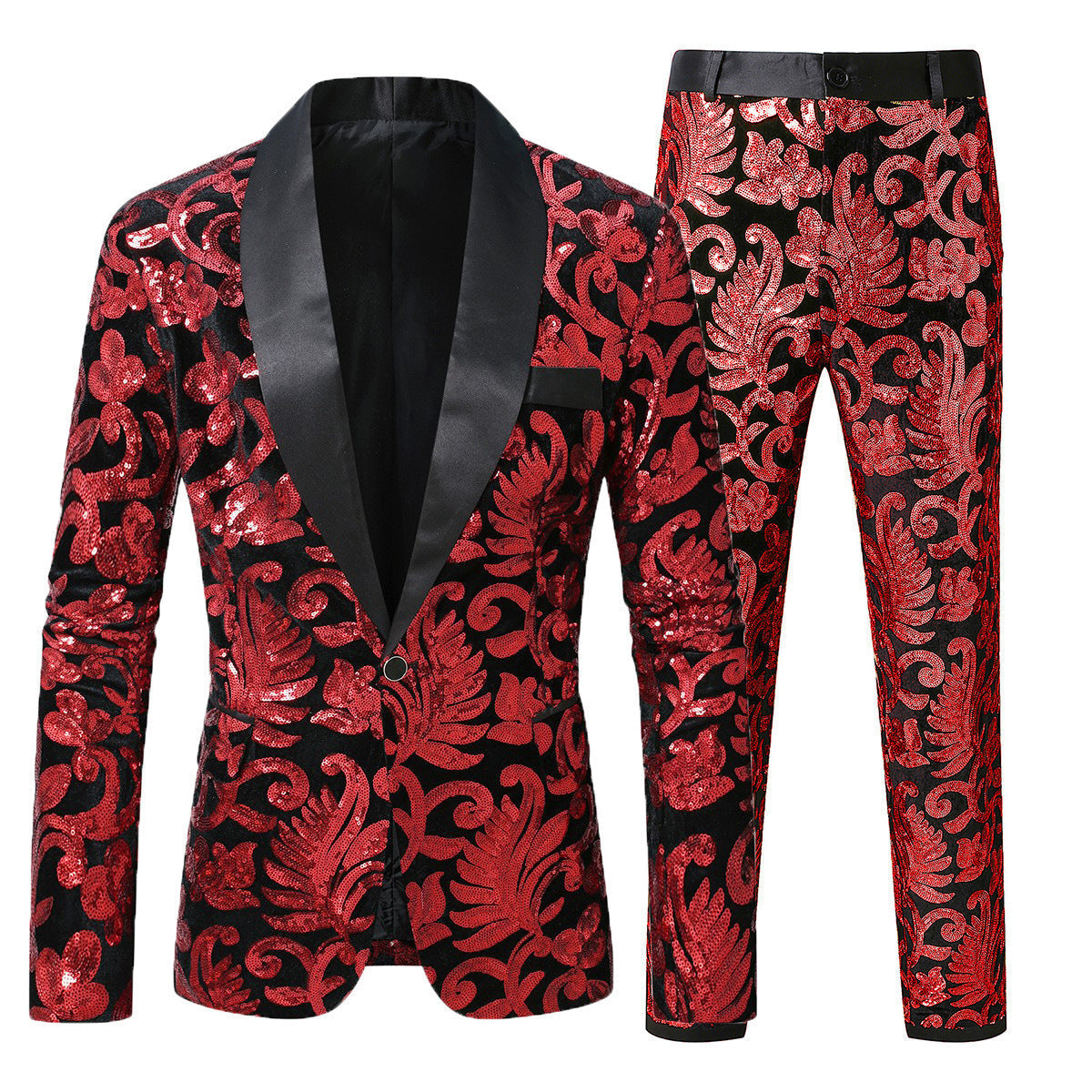 Herren glitzernder Smokinganzug mit floralen Paillettenmustern Berg-Feldt