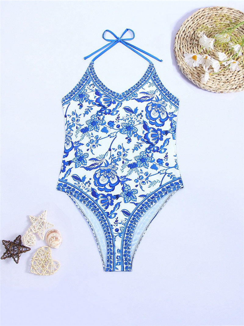 Maillot de bain femme une pièce Berg-feldt à motifs floraux et licou