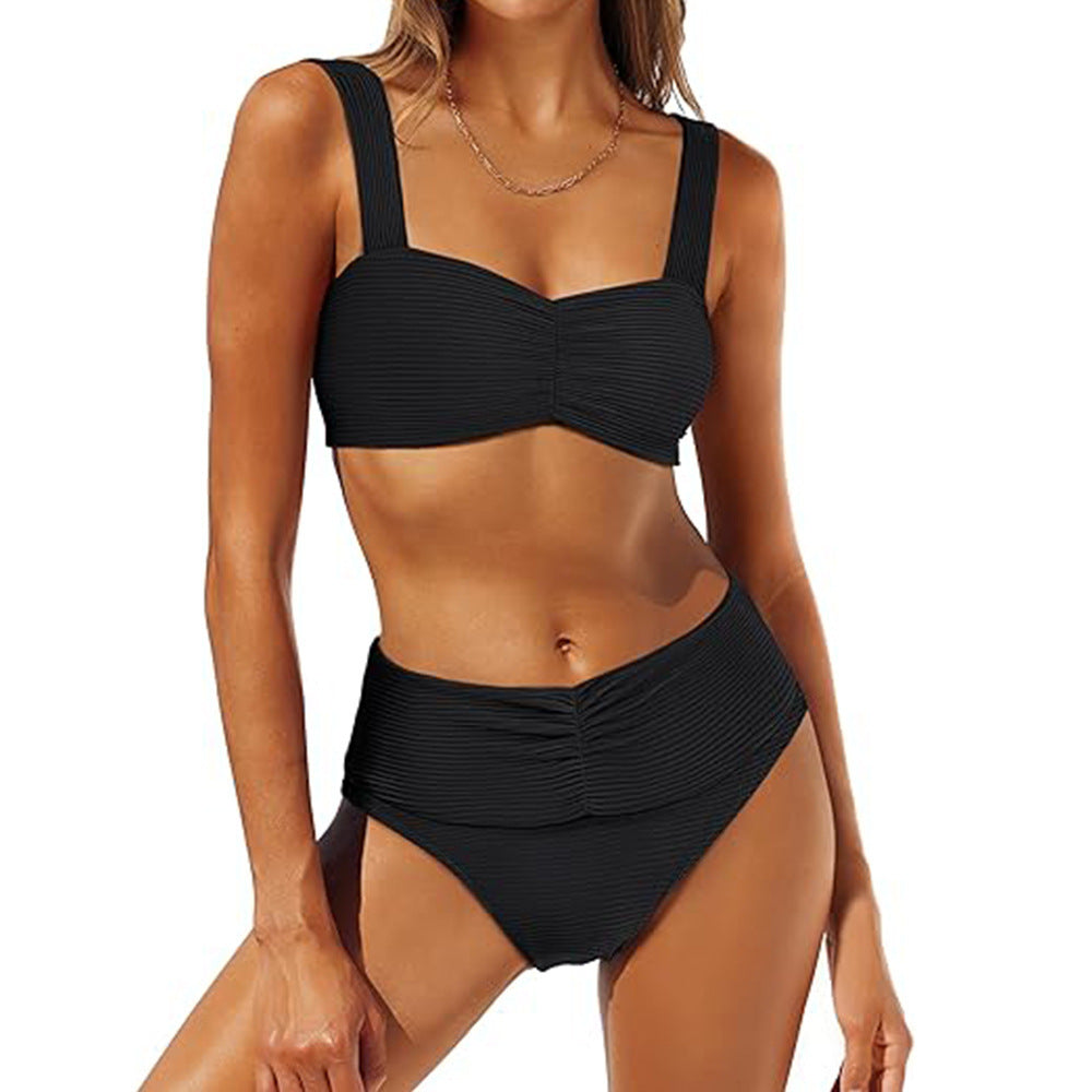 Ensemble de bikini côtelé taille haute Berg-Feldt pour femme 1750840292