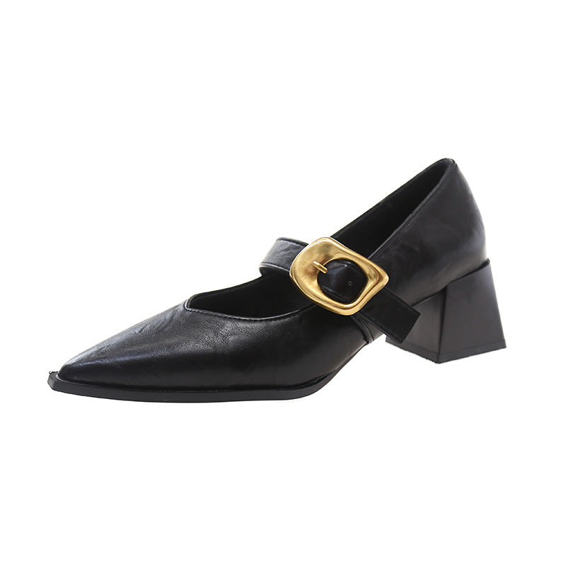 Elegante Damen Mary Jane Pumps mit Spitzzeh, Absatz und dekorativer Schnalle von berg-feldt