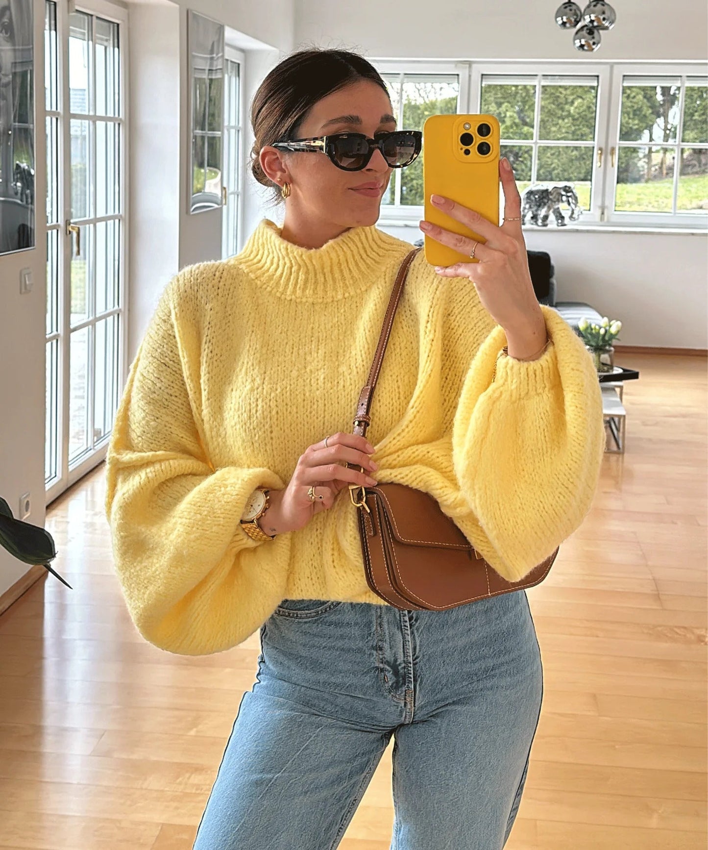 Pull-over ample décontracté pour femme avec manches montées et coupe asymétrique Berg-Feldt