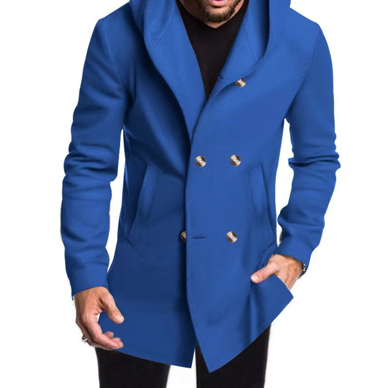 Manteau de ville à capuche croisé Berg-Feldt pour hommes