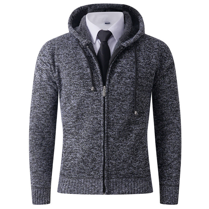 Herren Strickjacke mit Kapuze und strukturierter Verarbeitung Berg-Feldt