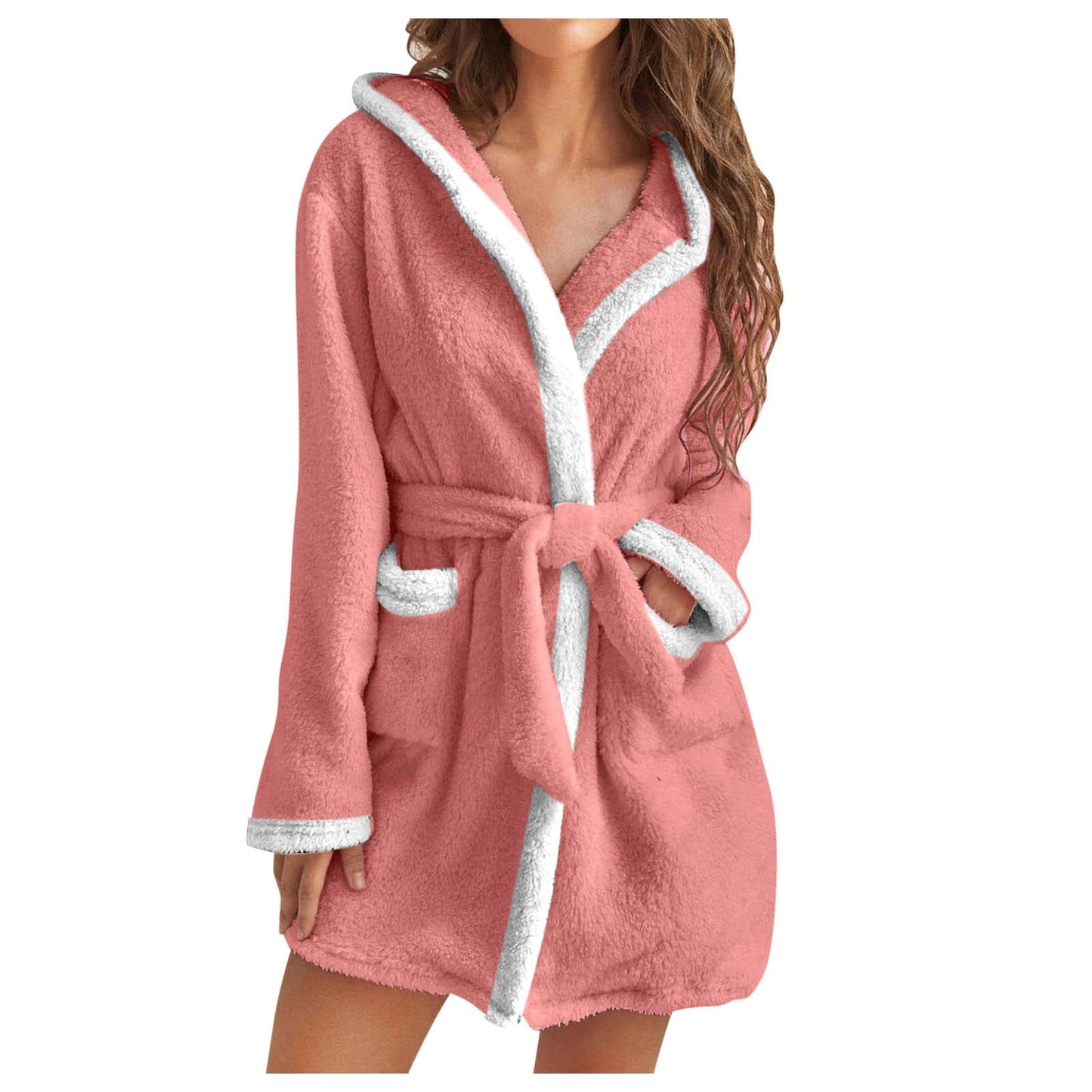 Damen Kuscheliger Bademantel mit weichem Sherpa-Futter und praktischen Taschen Berg-Feldt