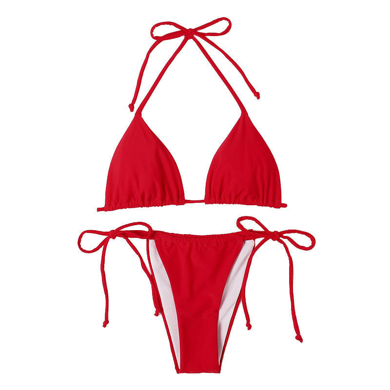 Ensemble bikini pour femme : Haut triangle à bretelles réglables et coupe haute de berg-feldt