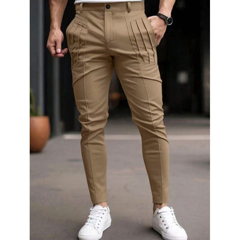 Herren stylische Slim-Fit Anzughose mit plissiertem Design Berg-Feldt