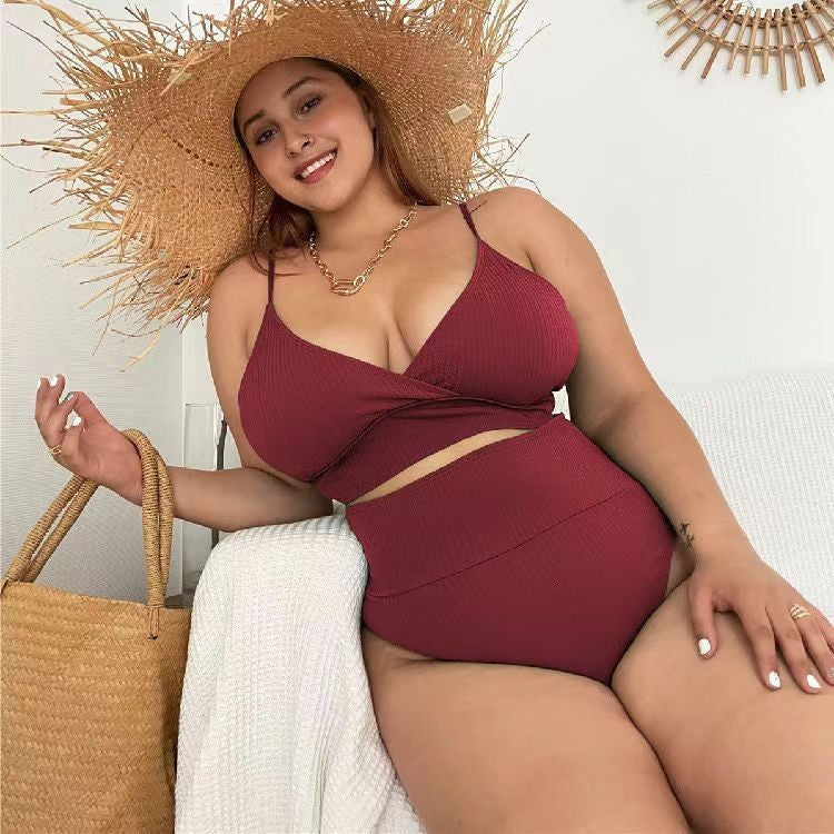 Ensemble bikini femme : haut cache-cœur décontracté et taille haute par berg-feldt