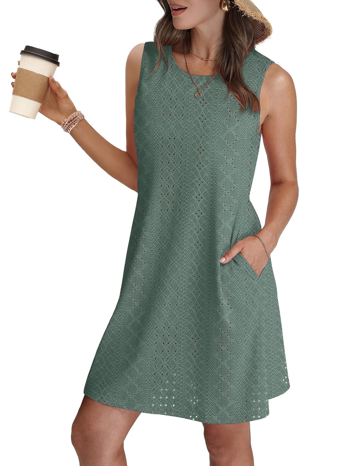 Robe décontractée élégante pour femme avec motif perforé et poches de berg-feldt