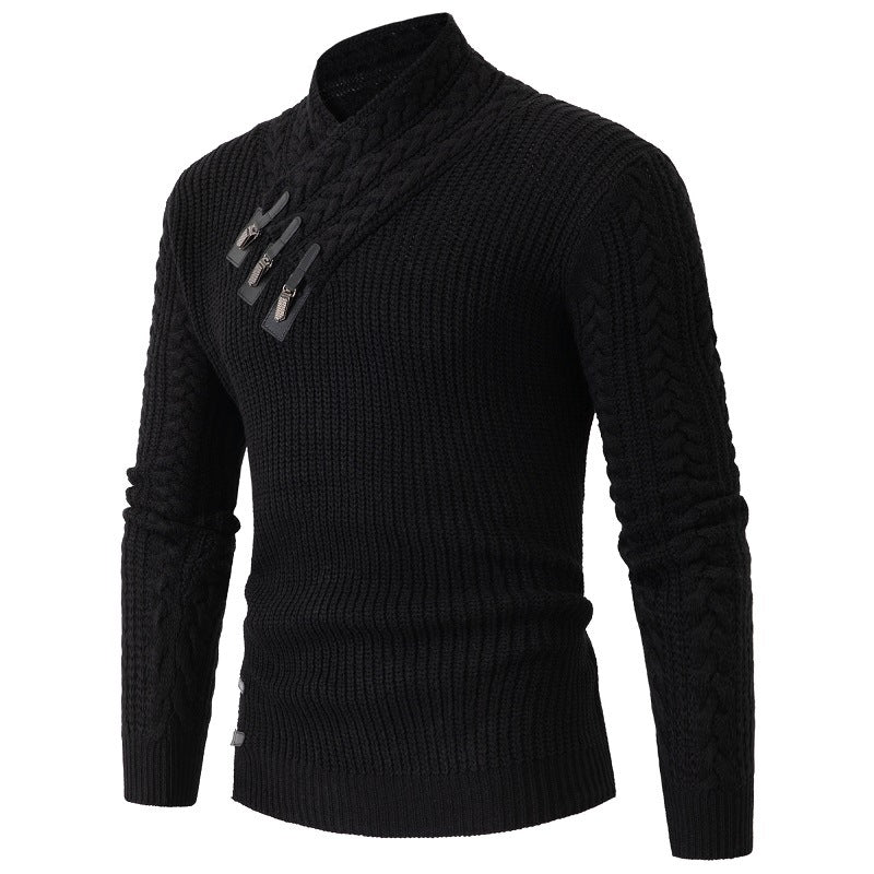 Pull tricoté pour homme avec élégant col châle et motif torsadé Berg-Feldt