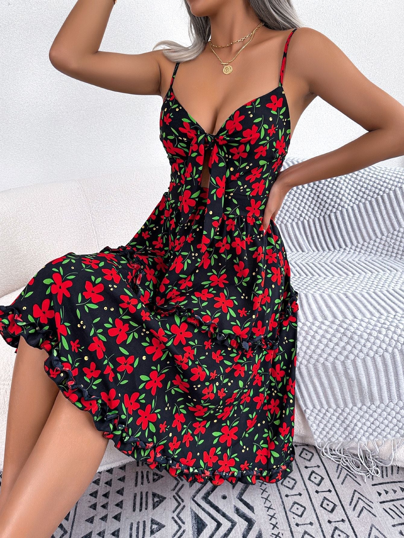 Robe d'été femme fleurie à volants berg-feldt