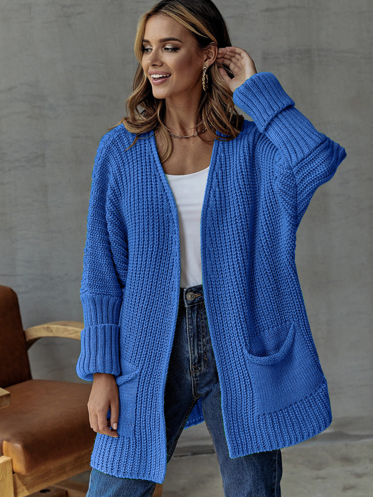 Cardigan douillet pour femme avec poches profondes et manches volumineuses Berg-Feldt