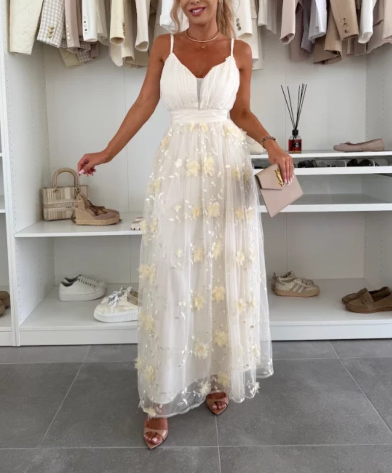 Elegantes Maxikleid für Damen mit Blumenmuster und transparenter Überlage von berg-feldt