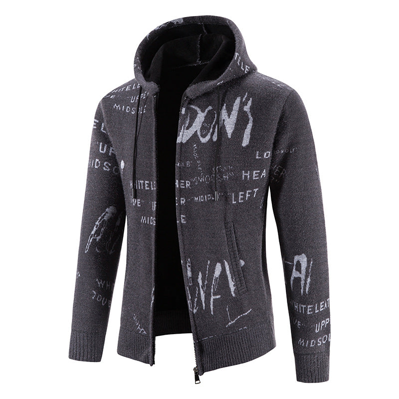 Herren modische Kapuzenjacke mit kreativem Print Berg-Feldt