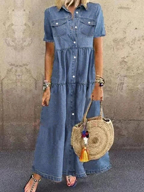Robe chemise en jean superposée Berg-Feldt pour femme