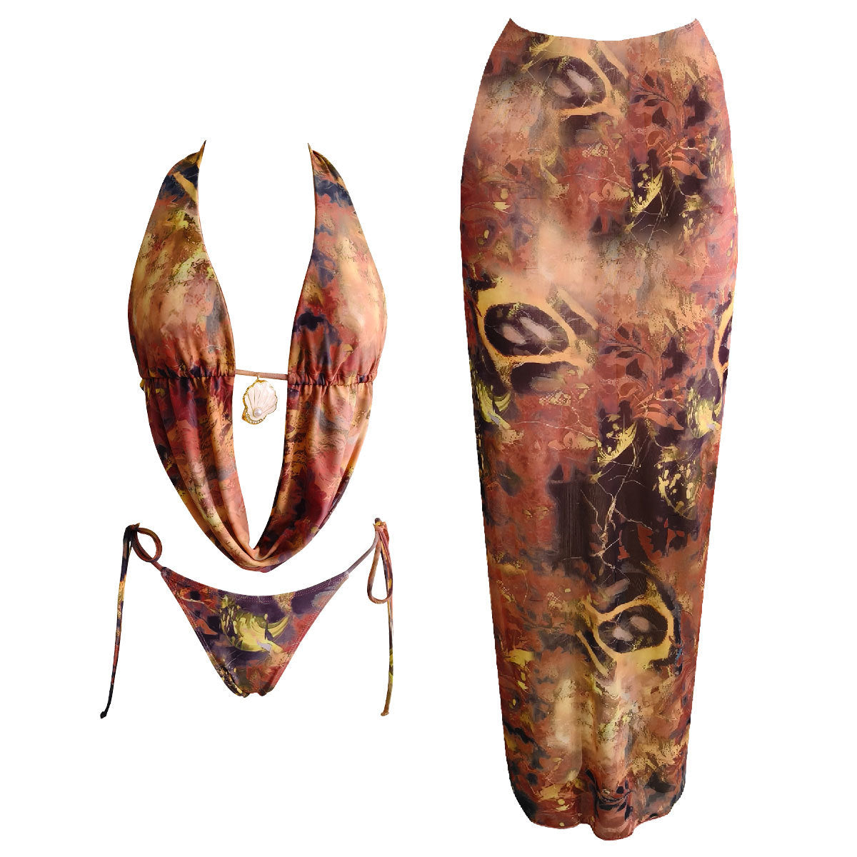 Ensemble bikini femme avec haut tendance et jupe longue de berg-feldt