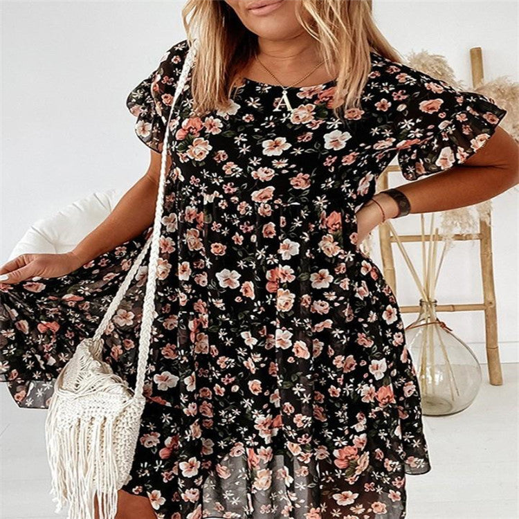 Robe d'été ample pour femme à manches volantes de berg-feldt