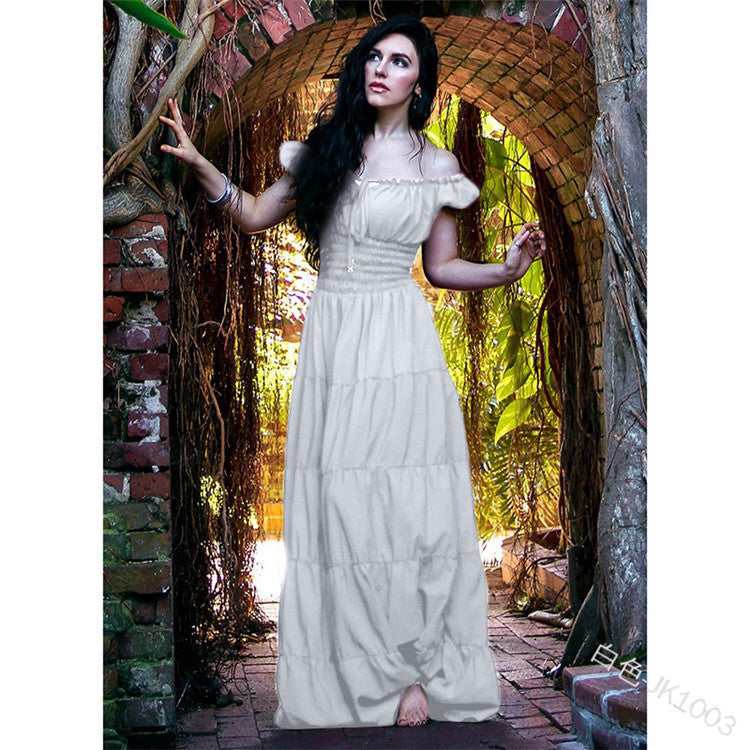 Robe longue épaules dénudées ample à volants de berg-feldt