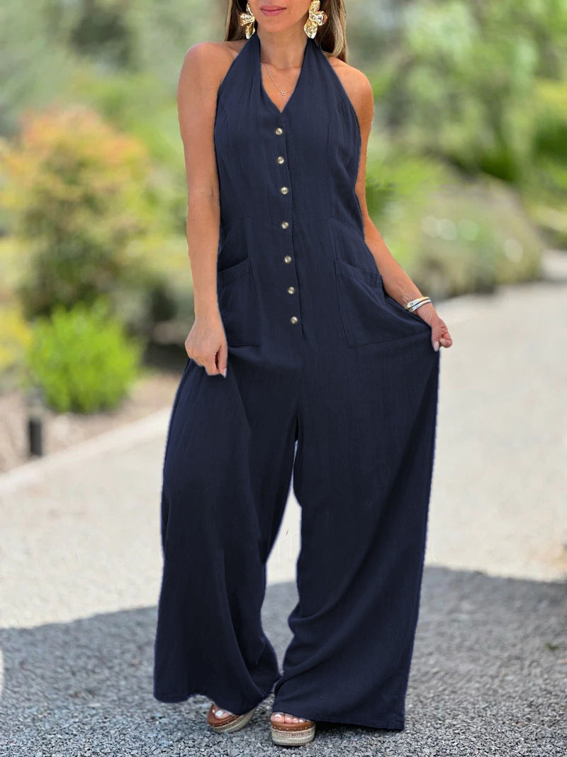 Combinaison Berg-Feldt pour femme avec fermeture boutonnée et poches
