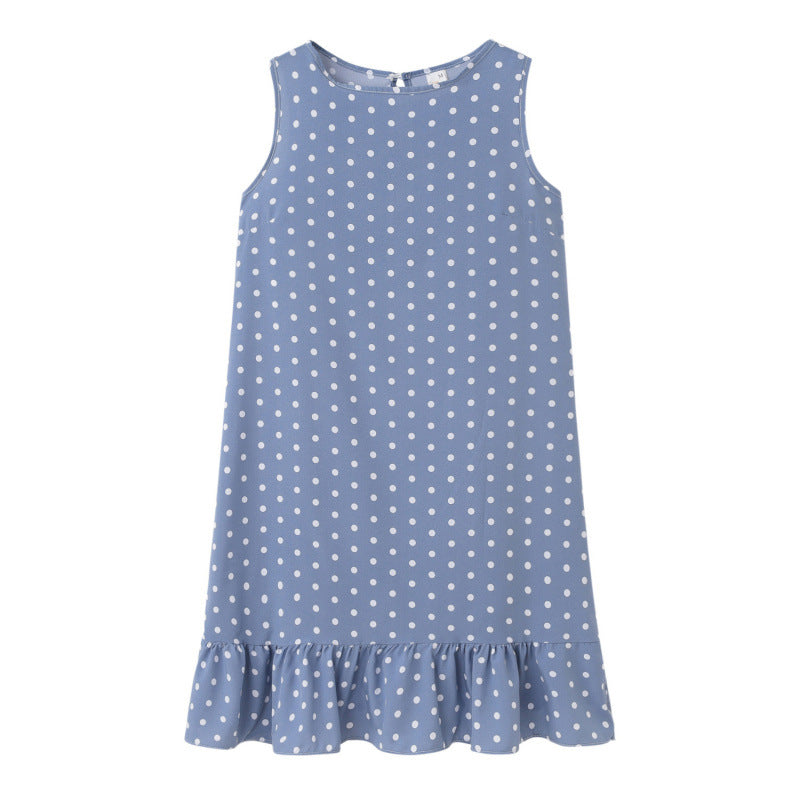 Verspieltes Damen-Shiftkleid mit Polka Dots und Rüschen am Saum von berg-feldt