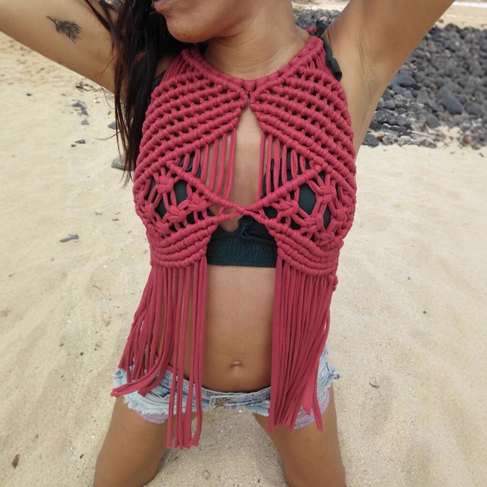 Boho-Style Damen Makramee Top mit Fransen von berg-feldt
 - berg-feldt