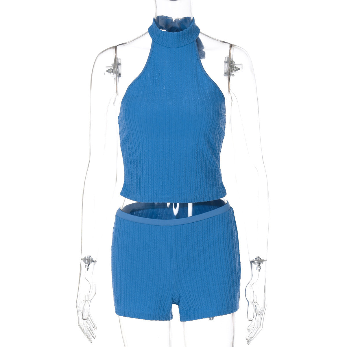 Modernes Damen Crop-Top und Shorts Set mit edlem Strukturdesign von berg-feldt