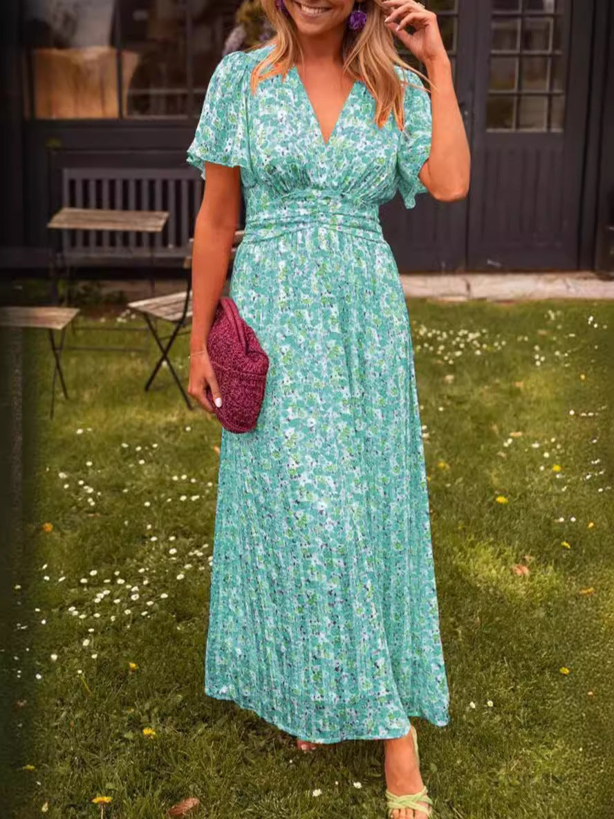 Robe longue à manches évasées et à taille ajustée de berg-feldt