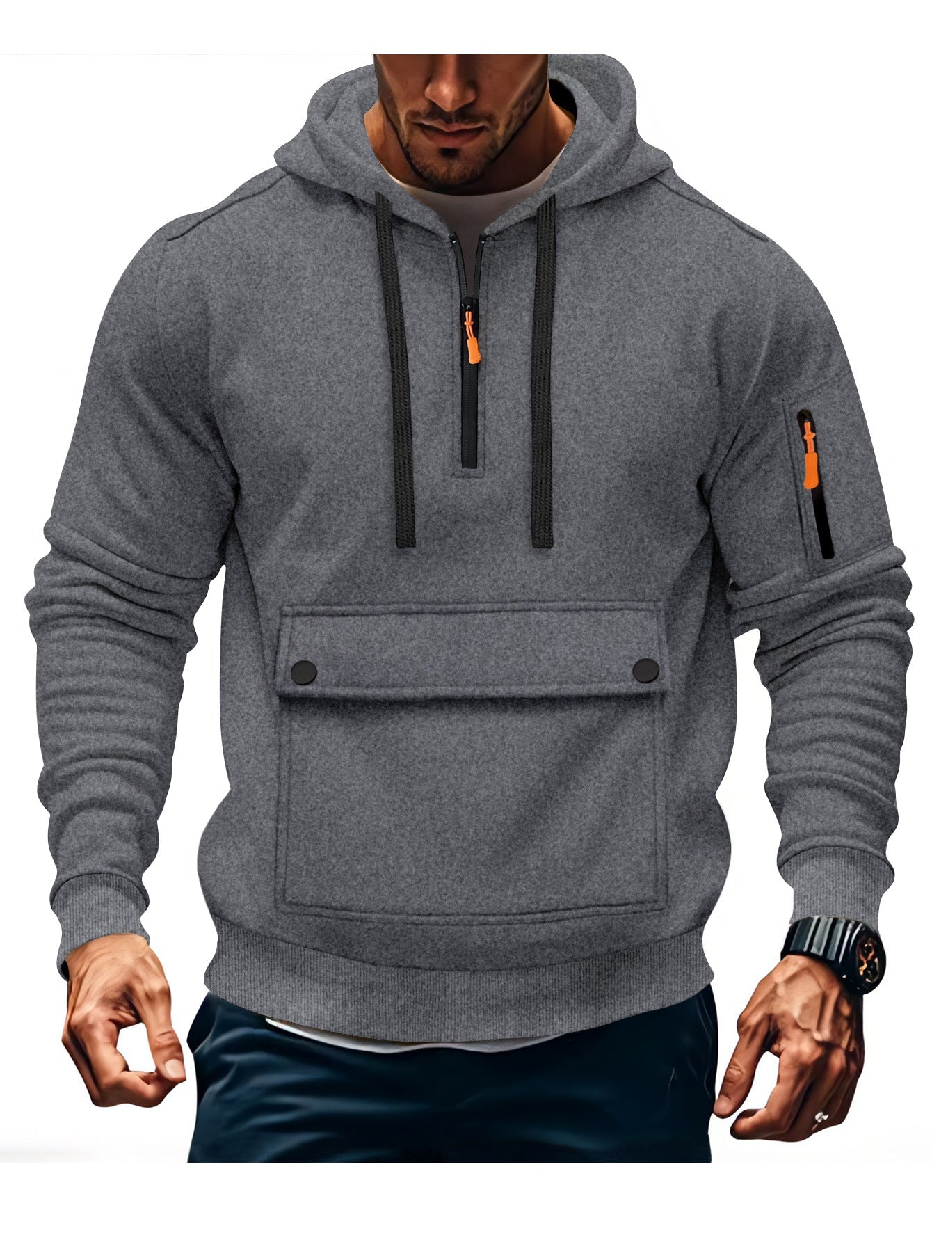 Herren lässige Kapuzenpullover mit praktischen Taschen Berg-Feldt