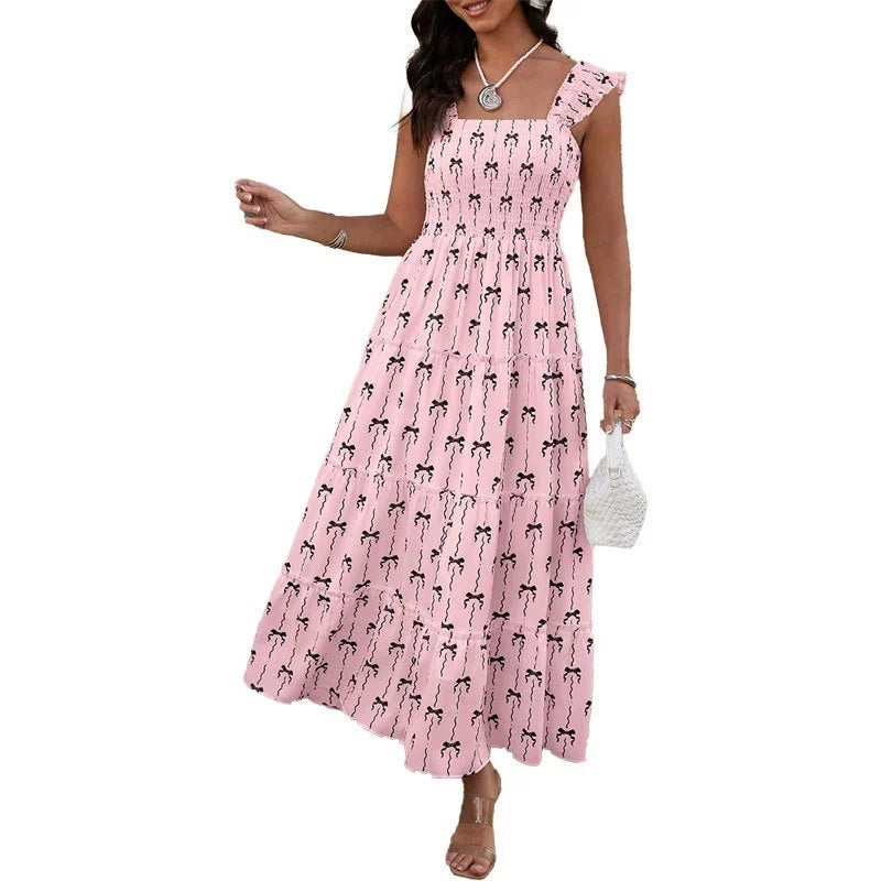 Maxikleid für Damen mit fließenden Schichten und quadratischem Ausschnitt von berg-feldt