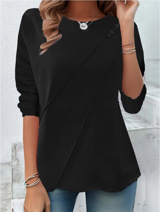 Haut asymétrique pour femme avec ourlet irrégulier et détails boutonnés Berg-Feldt