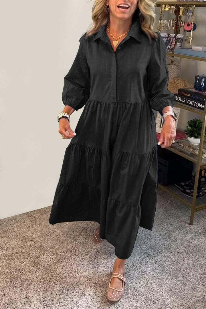 Robe chemisier pour femme avec volants et poches de berg-feldt
