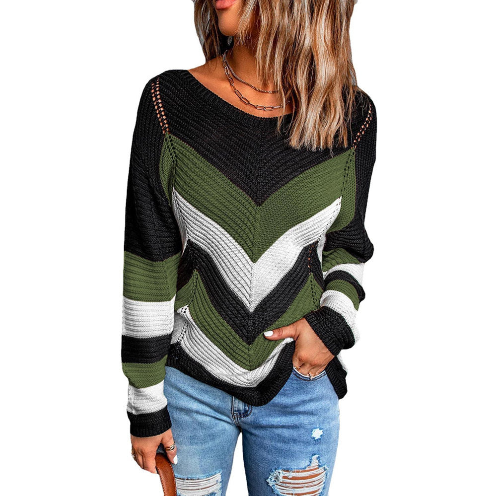 Pull en tricot décontracté à chevrons coupe aérée pour femme Berg-Feldt