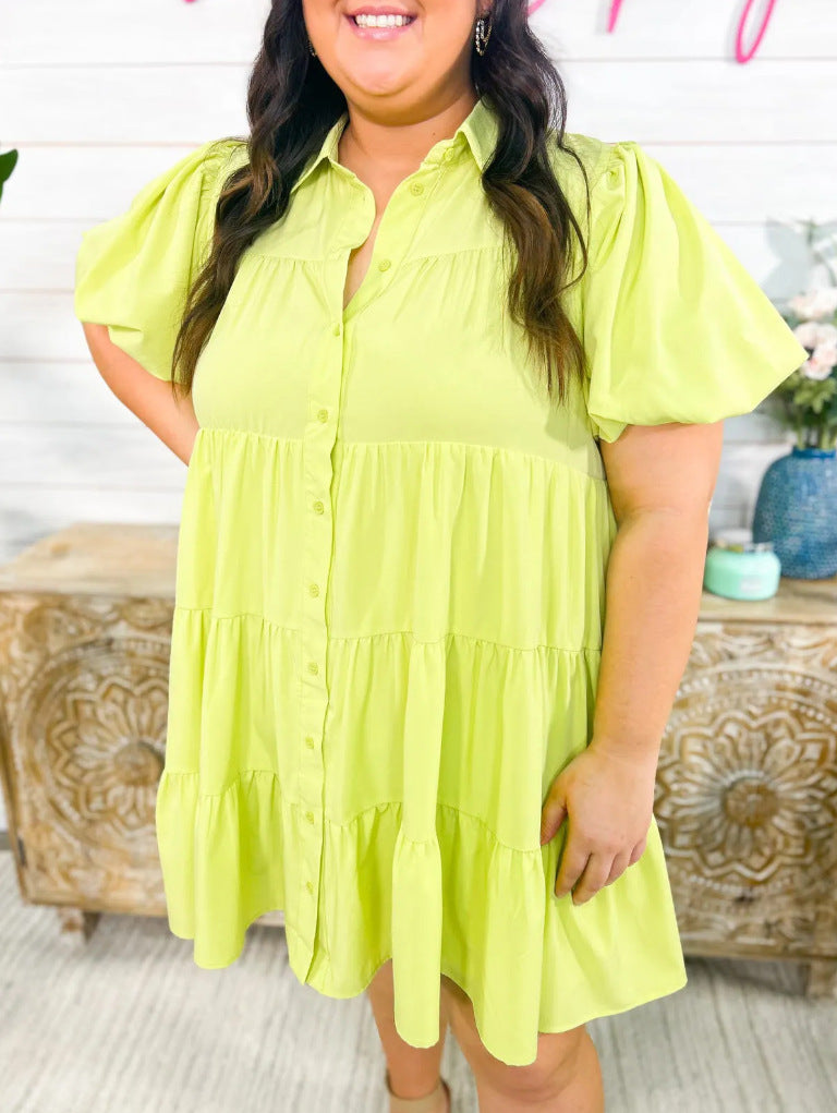 Robe chemise pour femme avec volants et patte de boutonnage berg-feldt