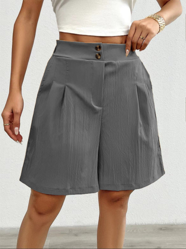 Shorts femme Berg-Feldt : Haute qualité, décontracté, taille haute, boutons décoratifs