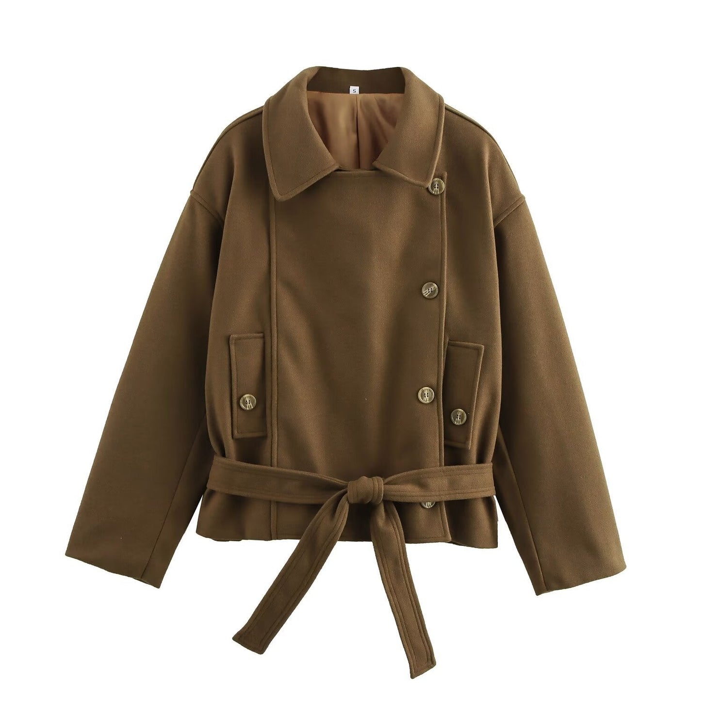 Elegante Damen Zweireiher Utility Jacke mit Taillengürtel von berg-feldt