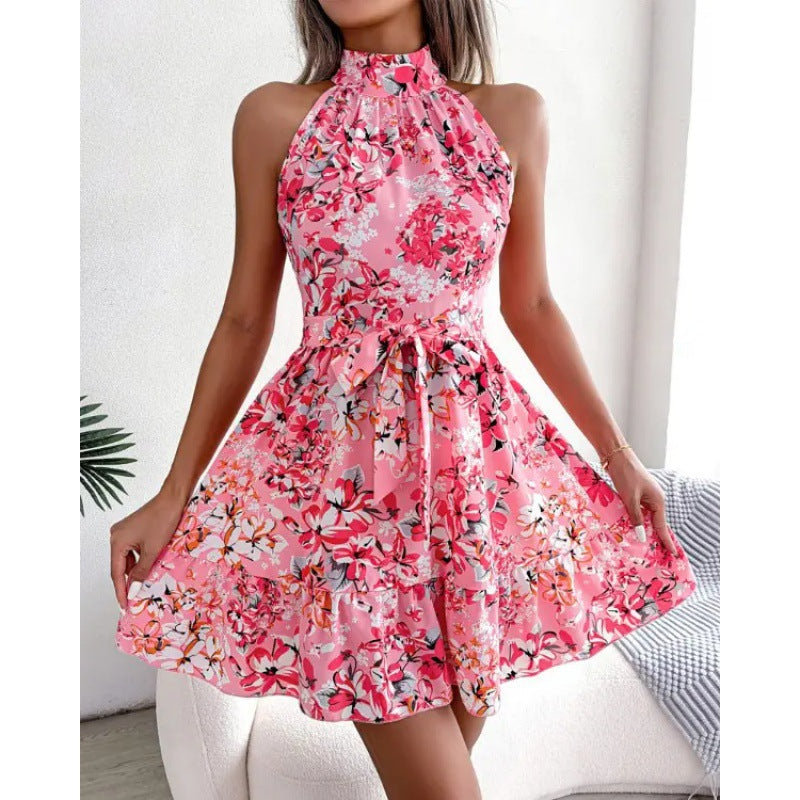 Berg-feldt Robe trapèze à fleurs pour femme à dos nu