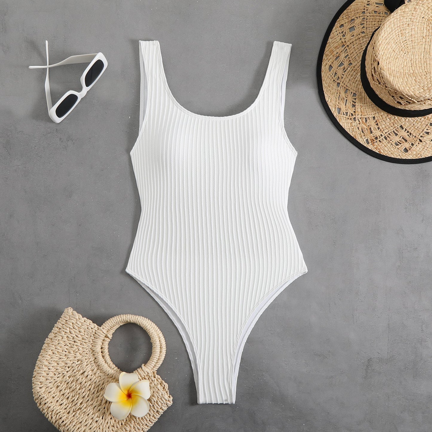 Maillot de bain côtelé taille haute Berg-Feldt pour femme