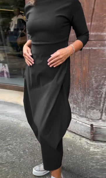 Elegantes Damen-Midi-Kleid mit asymmetrischem Schnitt und offenem Rücken von berg-feldt