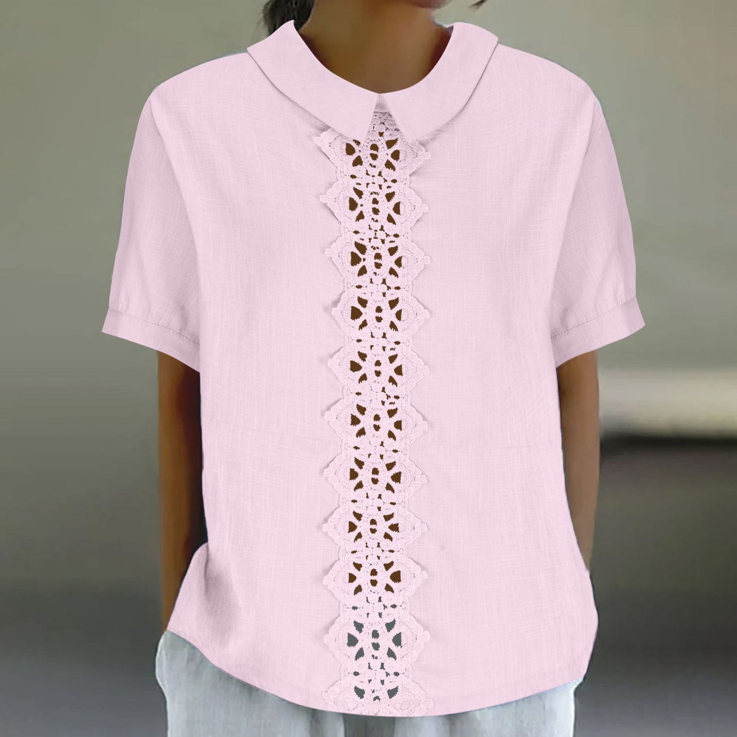 Berg-Feldt Blouse élégante pour femme avec dentelle au col