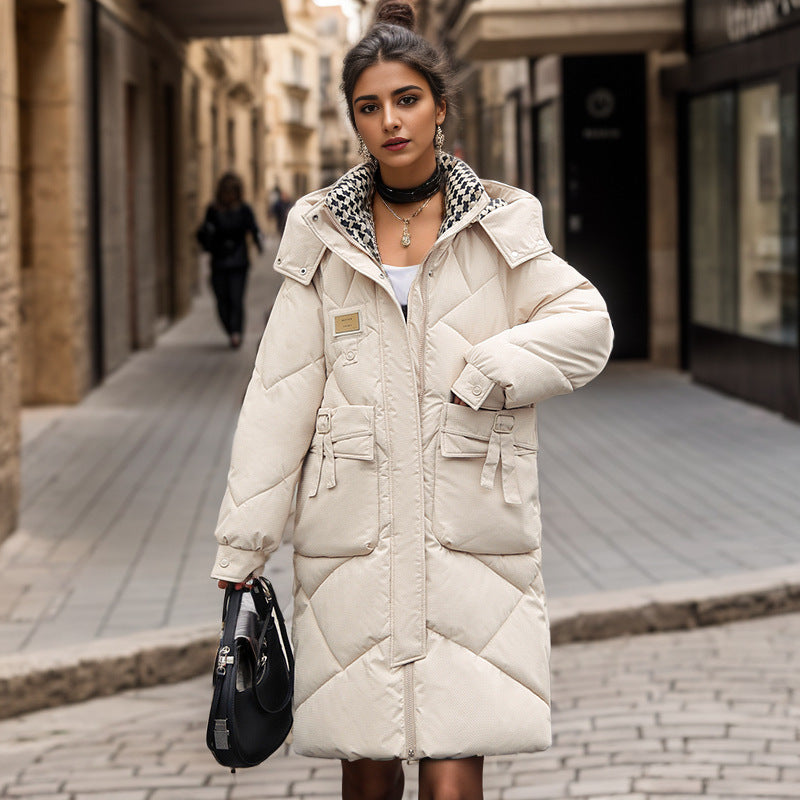 Damen gefütterter langärmliger Winterparka mit verstellbarem Kapuzenkragen und praktischen Taschen Berg-Feldt