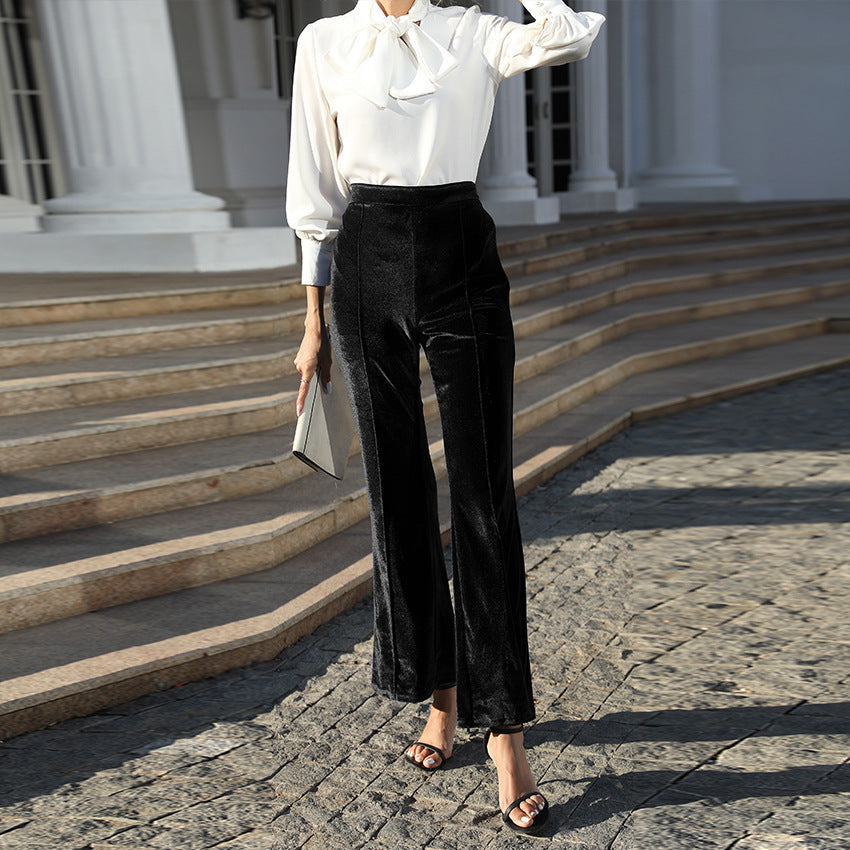 Elegante Damenhose mit weitem Bein und hohem Bund von berg-feldt