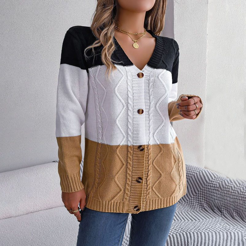 Berg-Feldt | Farbblock Strickjacke mit Modischem Stil